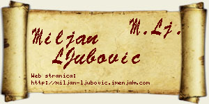 Miljan LJubović vizit kartica